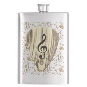 Personalised Music Note Guitar Pick Hip Flask