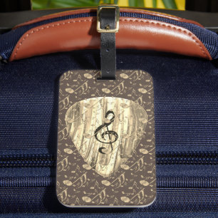 Personalised Music Note Guitar Pick Luggage Tag