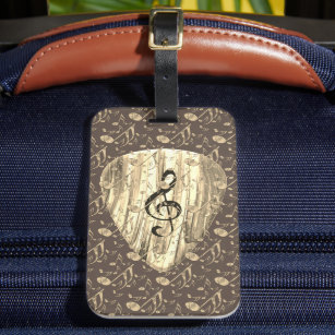 Personalised Music Note Guitar Pick  Luggage Tag