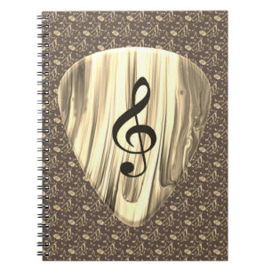 Personalised Music Note Guitar Pick  Notebook