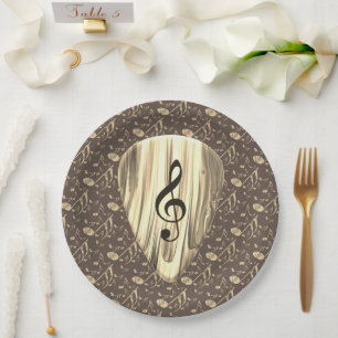 Personalised Music Note Guitar Pick  Paper Plate