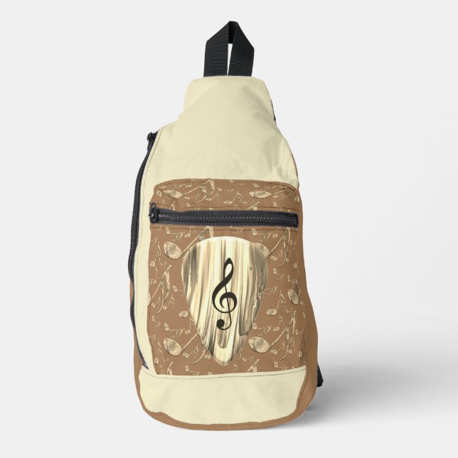 Personalised Music Note Guitar Pick  Sling Bag (Front)