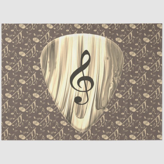 Personalised Music Note Guitar Pick  Tissue Paper (Front)