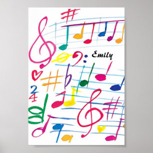 Personalised Music Note Poster