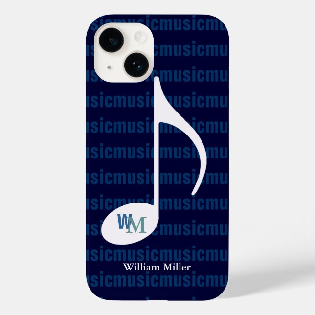 personalised music note striped Case-Mate iPhone case (Back)