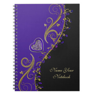 Personalised Music Notes Celtic Heart Notebook