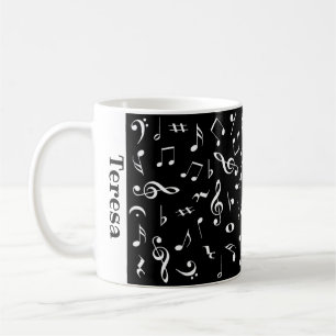 Personalised music notes mug