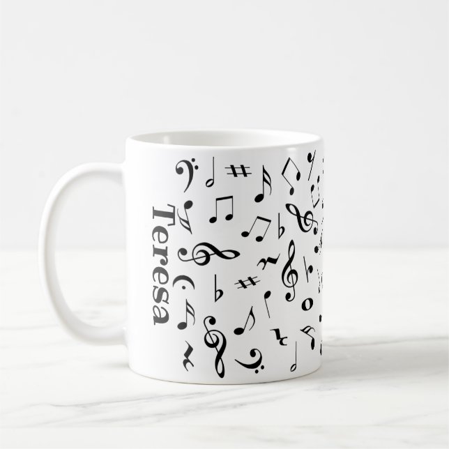 Personalised Music Notes mug (Left)