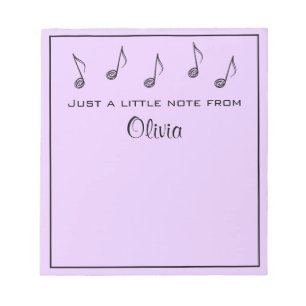 Personalised Music Notes Notepad