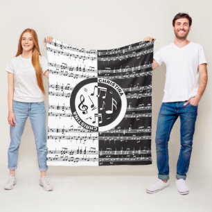 Personalised music score design Fleece Blanket