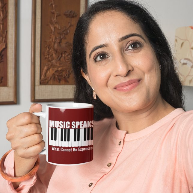 Personalised Music Speaks Inspirational Quote Mug (Creator Uploaded)