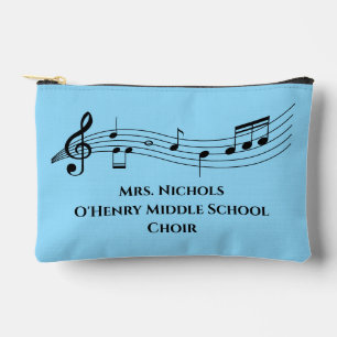 Personalised Music Teacher Musical Notes Accessory Pouch