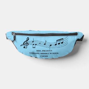 Personalised Music Teacher Musical Notes Bum Bags