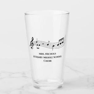Personalised Music Teacher Musical Notes Glass