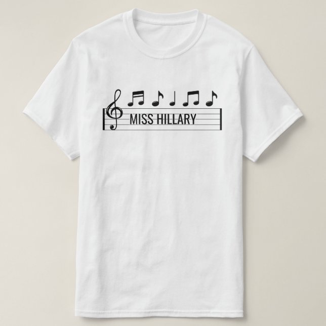 Personalised Music Teacher Name T-Shirt (Design Front)