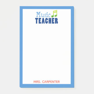 Personalised Music Teacher Post-it Notes