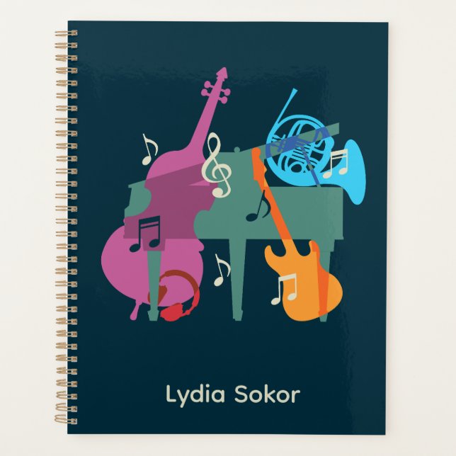 Personalised Music-Themed Planner (Front)