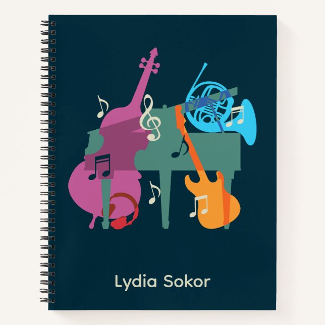 Personalised Music-Themed Planner Notebook (Front)