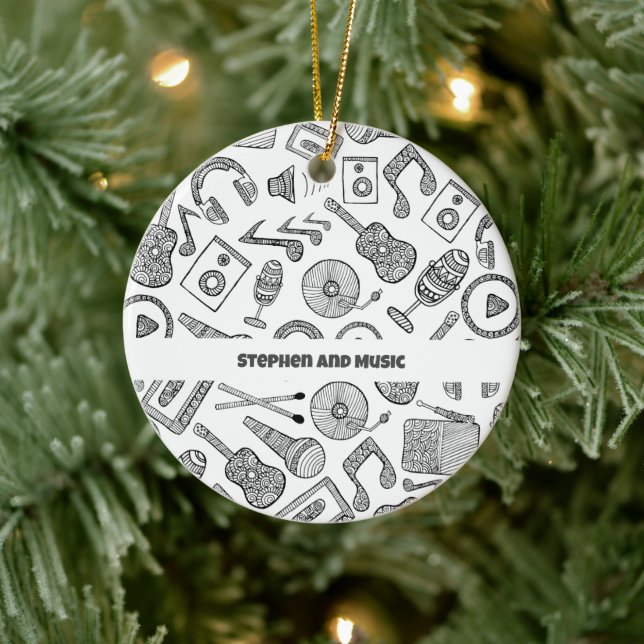 Personalised Musical Instruments Music Accessories Ceramic Ornament (Tree)