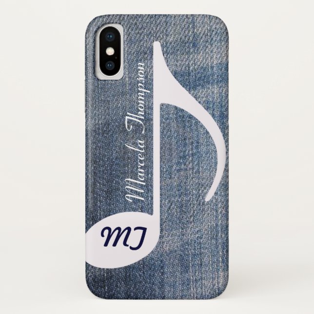 personalised musical note distressed jeans Case-Mate iPhone case (Back)