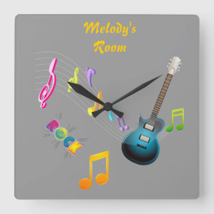 Personalised Musical Notes & Guitar Clock