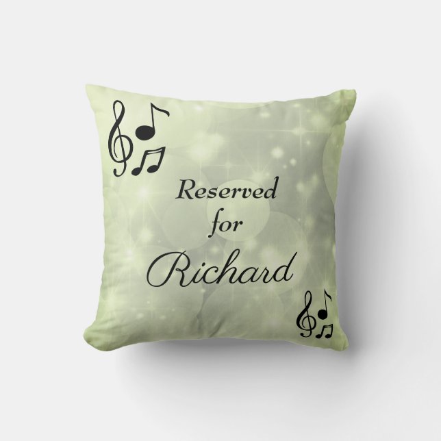 Personalised Musical Reserved Cushion (Front)