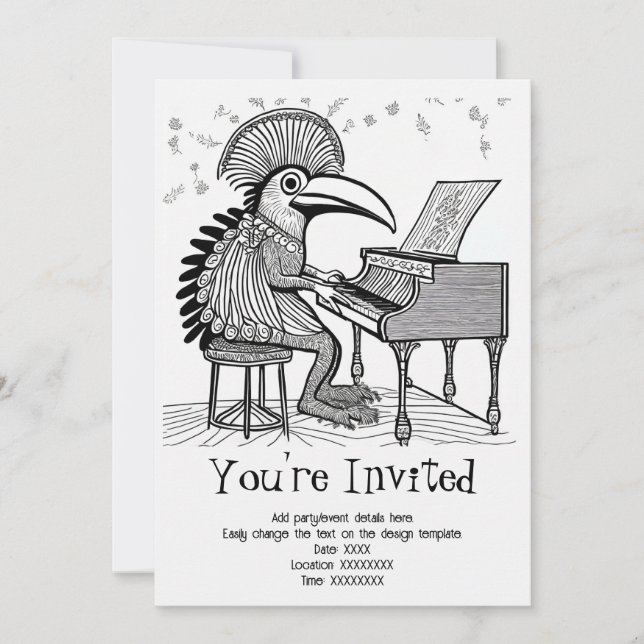 Personalised Musical Soiree Invitation (Front)