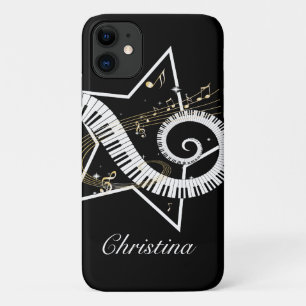 Personalised Musical Star golden notes iPhone 11 Case