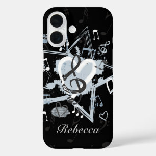 Personalised Musical Star notes designer pattern iPhone 16 Case