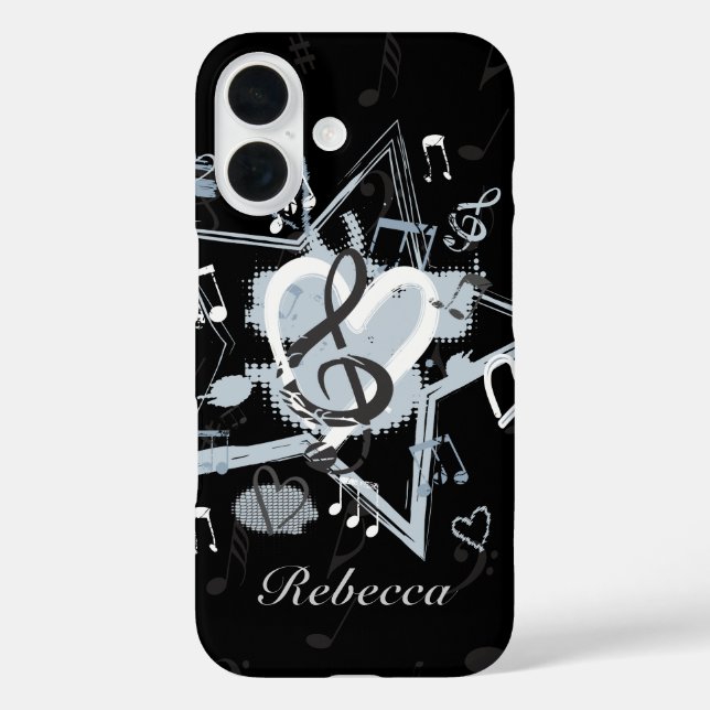 Personalised Musical Star notes designer pattern Case-Mate iPhone Case (Back)