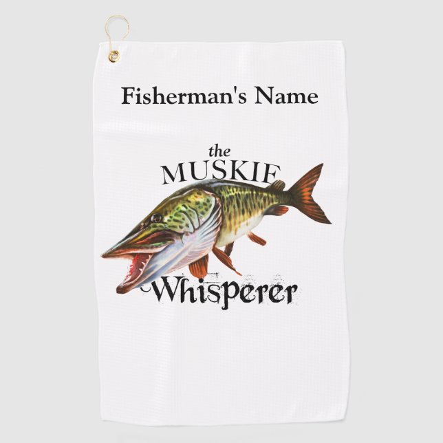 Personalised Muskie Whisperer Light Fishing Towel (Front)