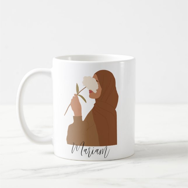 Personalised Muslim Girl Mug| Hijabi Mug (Left)