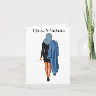 Personalised Muslim Woman Law School Graduation  Card
