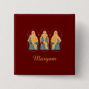 Personalised Muslimah Illustration Button
