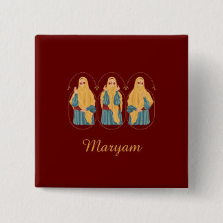 Personalised Muslimah Illustration Button