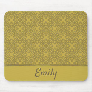 Personalised Mustard Yellow Pattern Mouse Pad