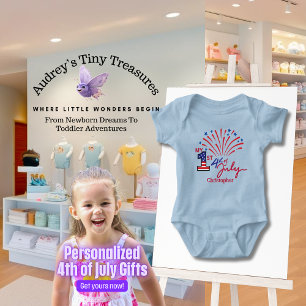 Personalised My 1st 4th of July Baby Bodysuit