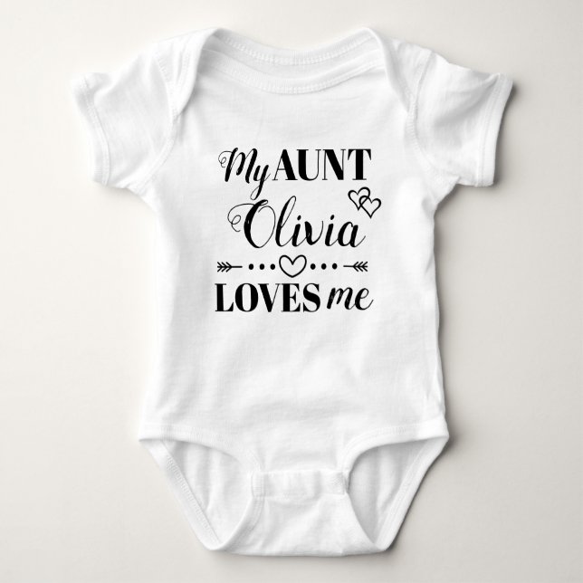 Personalised My Aunt Loves Me Baby Bodysuit (Front)