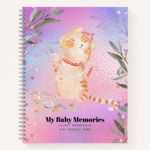 Personalised My Baby Memories Princess Kitten Lili Notebook