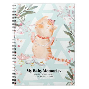 Personalised My Baby Memories Princess Kitten Lili Notebook