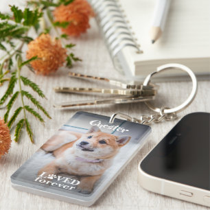Personalised My Best Friend Photo Love Paw Key Ring