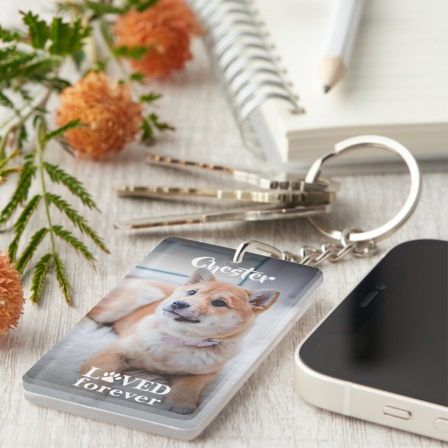 Personalised My Best Friend Photo Love Paw Key Ring (Front Right)