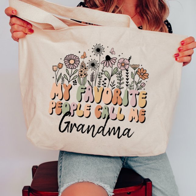 Personalised My Favourite People Call Me Grandma Tote Bag (Creator Uploaded)