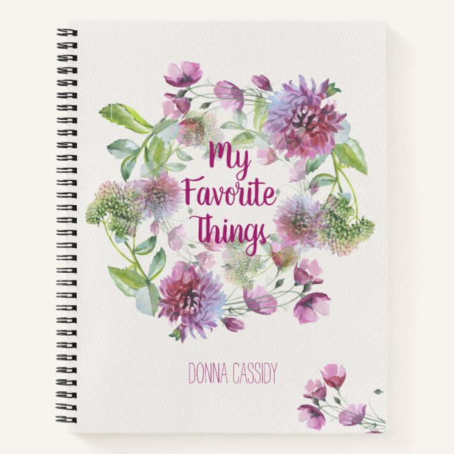 Personalised My Favourite Things Notebook (Front)