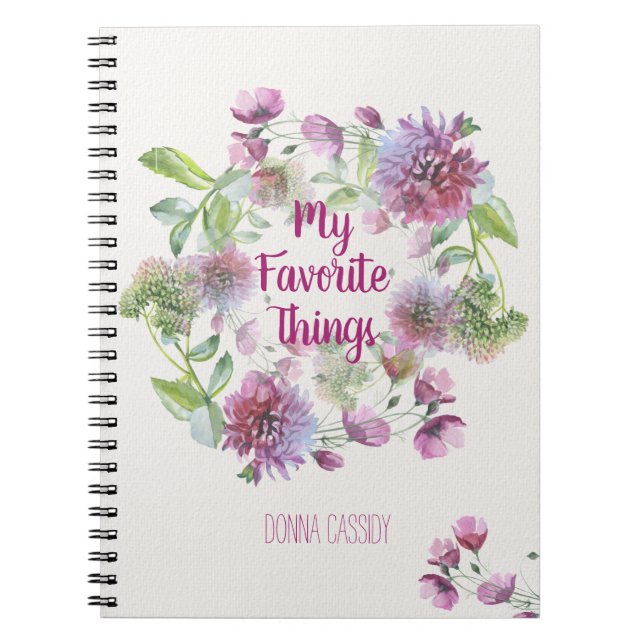Personalised My Favourite Things Notebook (Front)