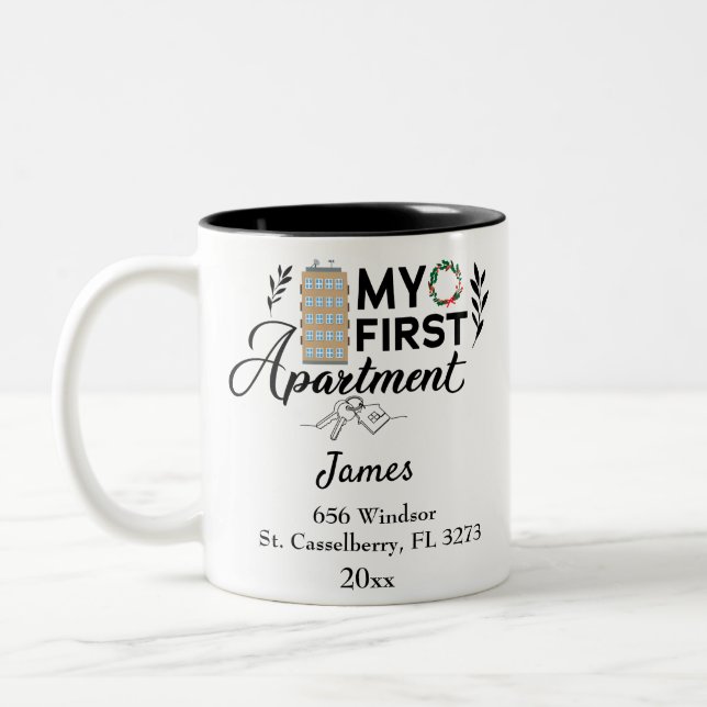 Personalised My First Apartment 2022 Two-Tone Coffee Mug (Left)
