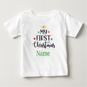 Personalised My First Christmas Cute Baby Bodysuit