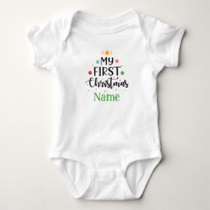 Personalised My First Christmas Cute Baby Bodysuit