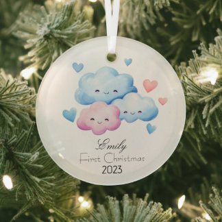 Personalised My First Christmas Ornament Glass