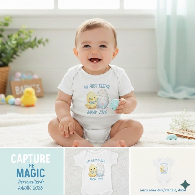 Personalised My First Easter Cute Chick 2026  Baby Bodysuit (Creator Uploaded)